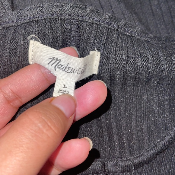 Madewell Button-Front Ribbed Mini Dress - Picture 9 of 10